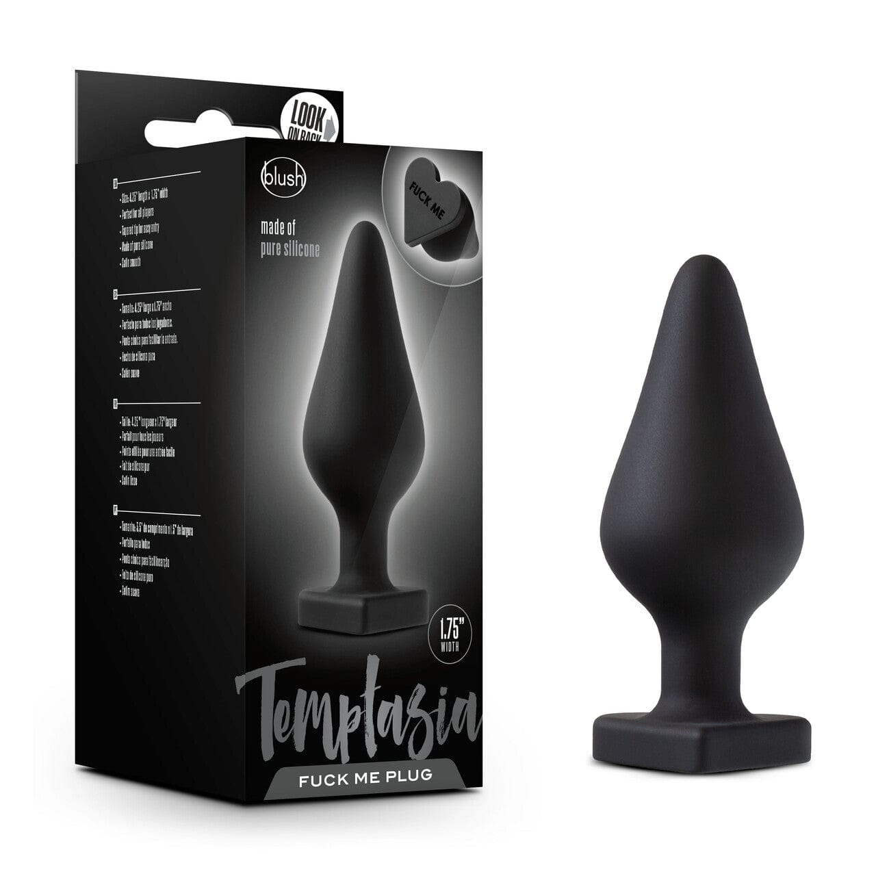 Blush Temptasia Silicone Black Heart - Shaped Butt Plug for Bold Pleasure
