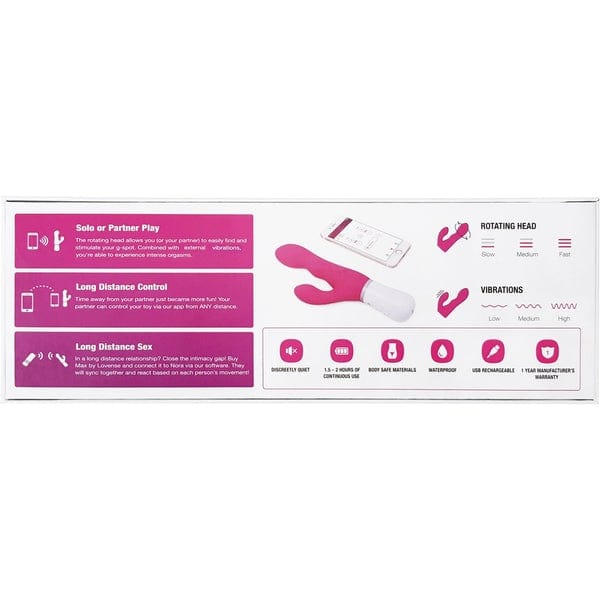 Lovense Nora Bluetooth-Enabled Dual-Stimulation Rabbit Vibrator for Enhanced Intimate Pleasure