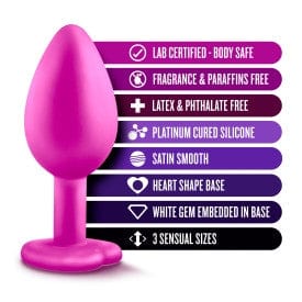 Gorgeous Pink Blush Luxe Anal Plugs Training Kit with White Gem Bling