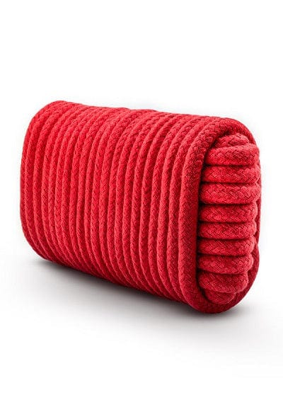 32-Foot Long Blush Temptasia Red Cotton Bondage Rope for Sensual Play