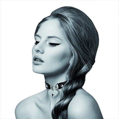 Bijoux Pour Toi Black Heart Padlock Style Choker Necklace for Fashion Lovers