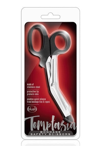Blush Temptasia Premium Black Stainless Steel Bondage Safety Scissors for Secure and Efficient Use