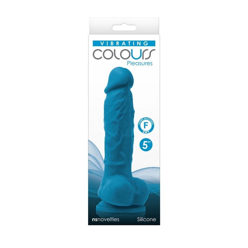 NS Novelties Colours 5-Inch Vibrating Dildo in Striking Blue - A Rechargeable Adult Pleasure Toy