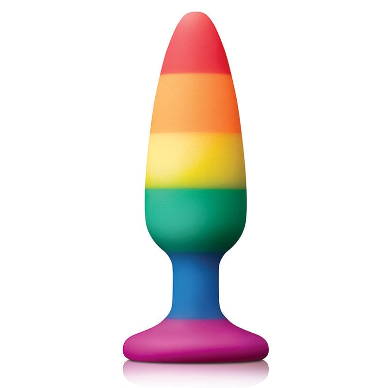 NS Novelties Pride Edition Rainbow Medium-sized Anal Plug with Satin-smooth Platinum Silicone