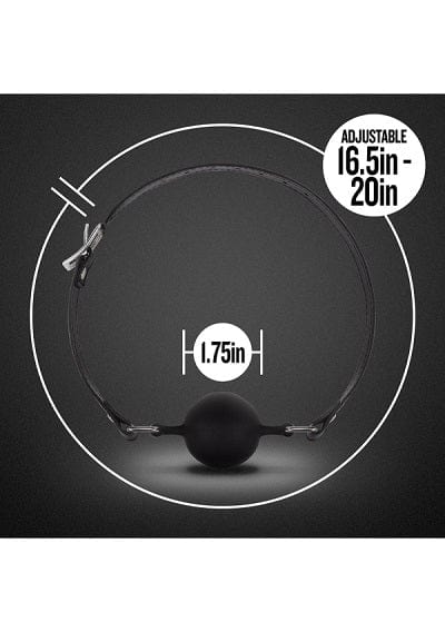 Blush Noir Breathable and Comfortable Black Silicone Ball Gag for Intense Pleasure Experiences