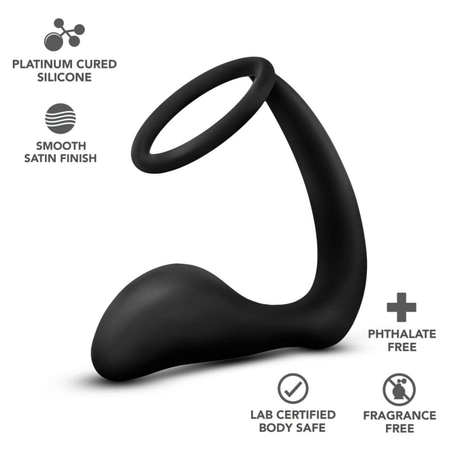 Platinum Silicone Dual - Stimulation Blush Anal Adventures Cock Ring Plug for Enhanced Intimate Pleasure