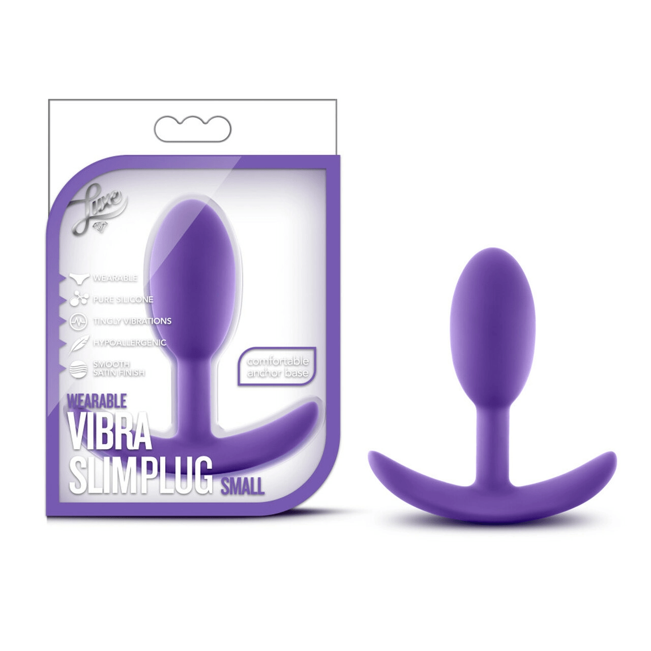 Purple Blush Luxe Wearable Slim Anal Vibrating Plug for Discreet Pleasure