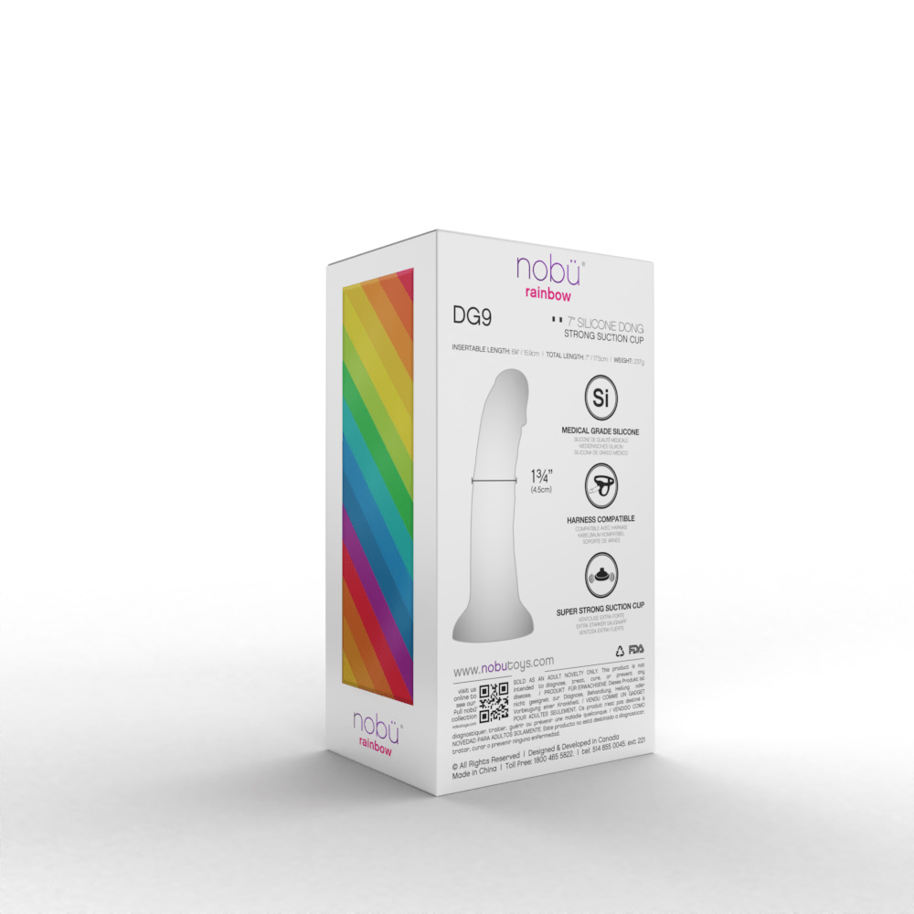 Nobu Rainbow DG9 Soft Medical - Grade Silicone Dong for Intense Pleasure