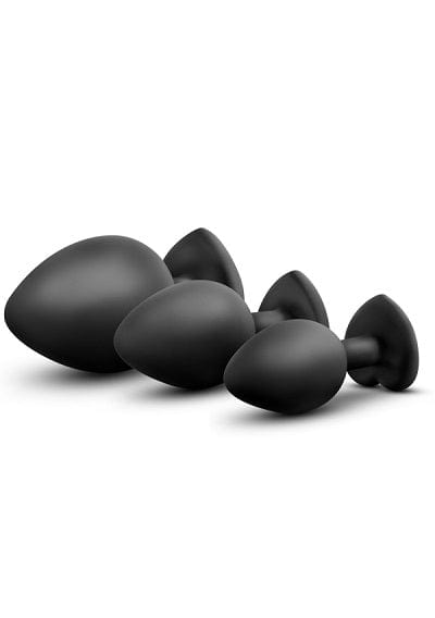 Gorgeous Blush Luxe Black Anal Training Kit with Sparkling Rainbow Gemstone Bling Plugs