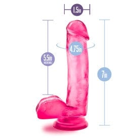 Blush B Yours Transparent Pink 7 - inch Lifelike Beginner Dildo