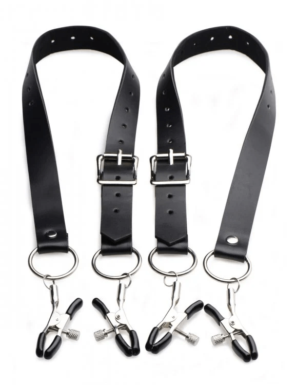 Master Series Adjustable Labia Spreader Straps with Soft - Lined Clamps
