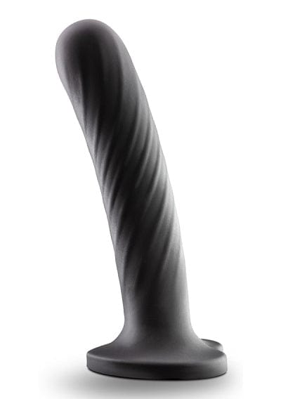 Large Blush Temptasia Swirling Texture Dildo with Heart - Shaped Suction Cup Base