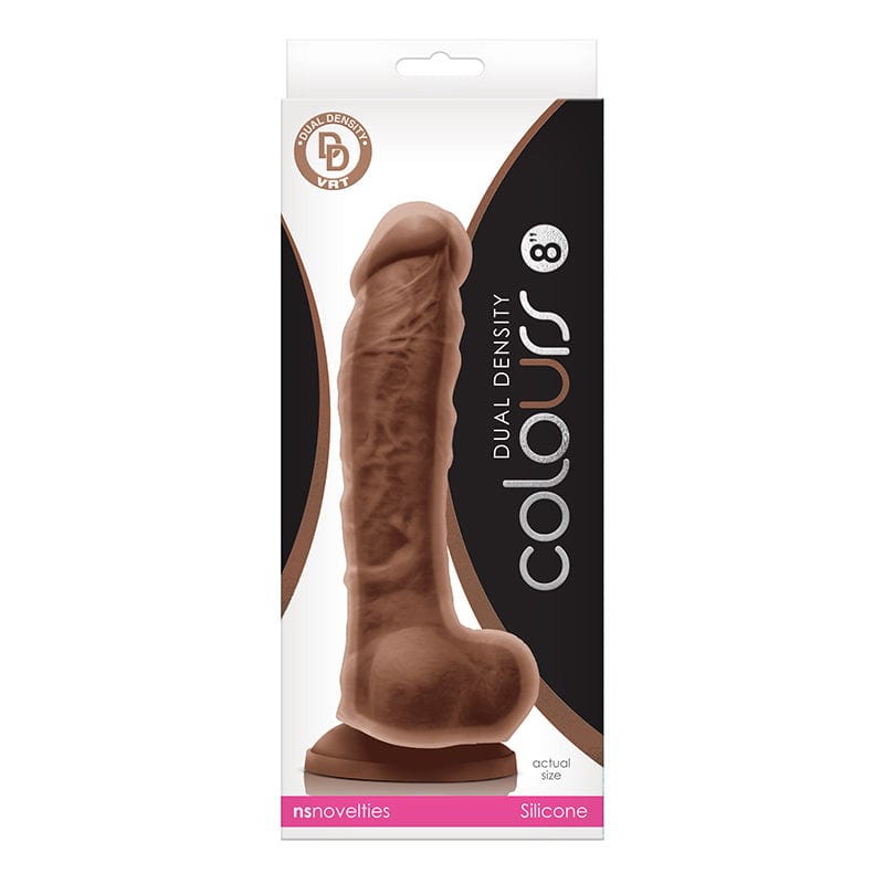 NS Novelties Colors Dual - Density 8 - Inch Brown Adult Love Dildo for Enhanced Pleasure