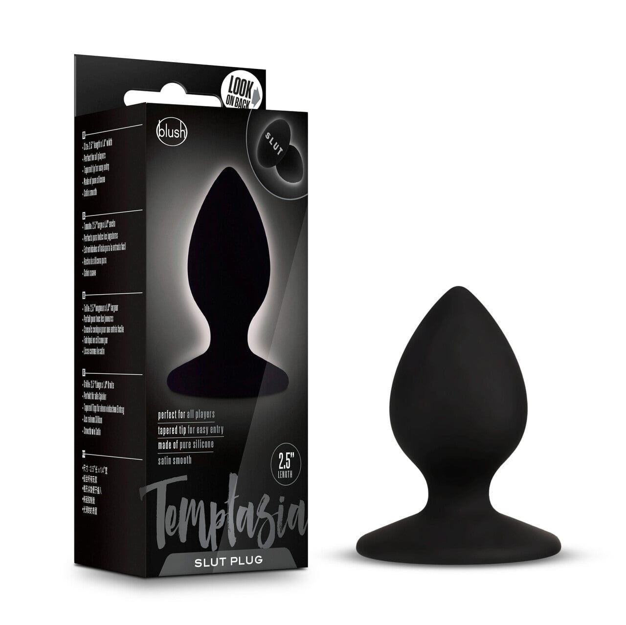 Blush Temptasia Smooth Black Anal Plug for Bold Exploration