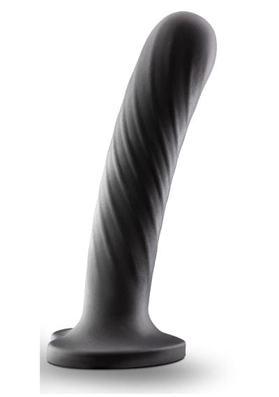 Large Blush Temptasia Swirling Texture Dildo with Heart - Shaped Suction Cup Base