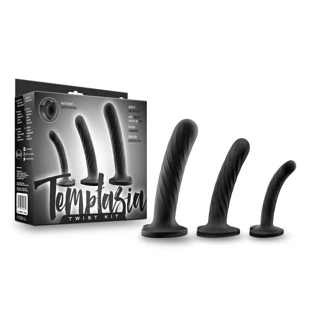 Blush Temptasia Twist Kit: Three-Size Silicone Pleasure Set