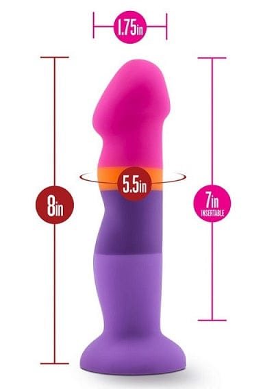 Blush Avant D3 Summer Fling 8-Inch Multi - colored Silicone Pleasure Dildo