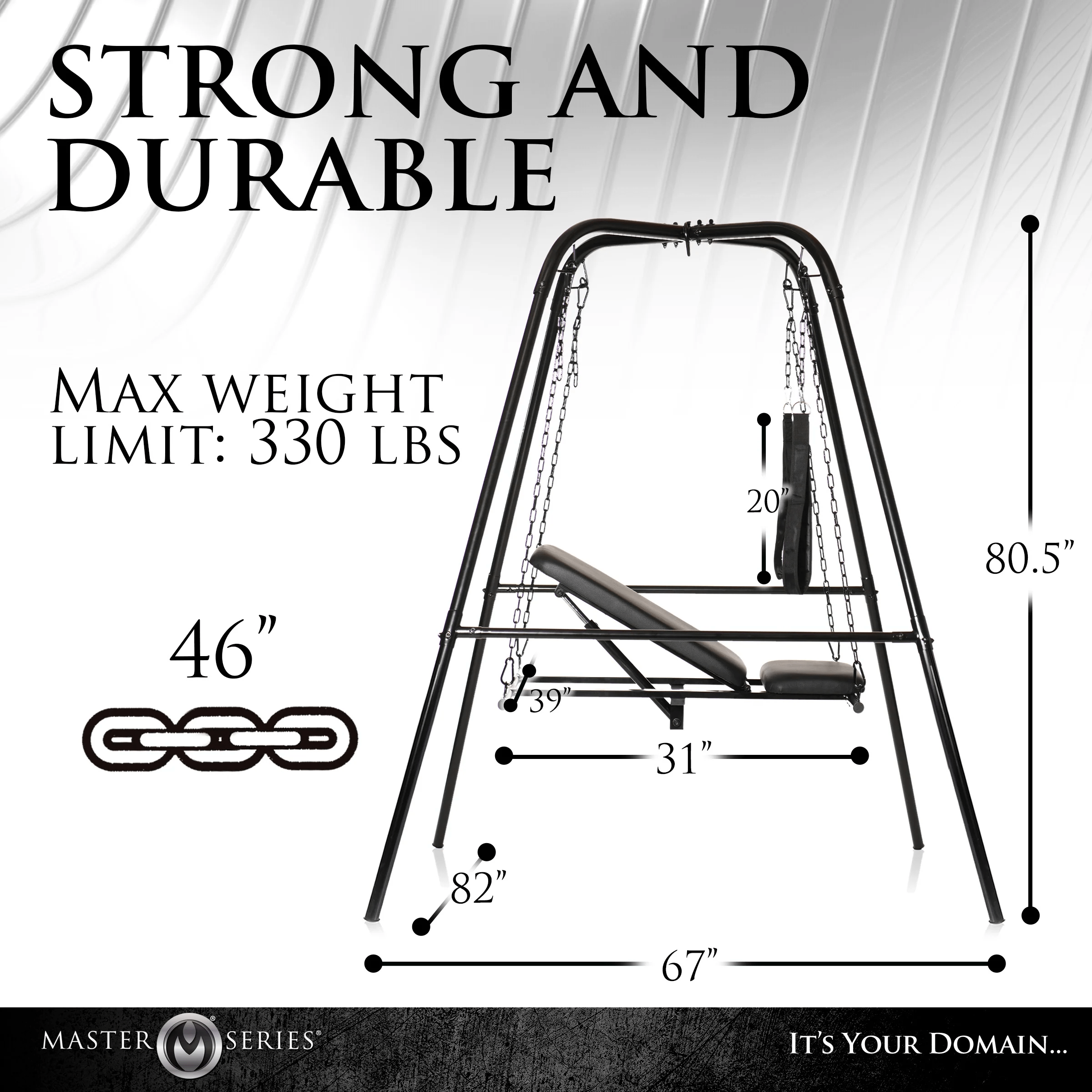 Premium Master Series Adjustable Sex Sling Throne with Sturdy Stand