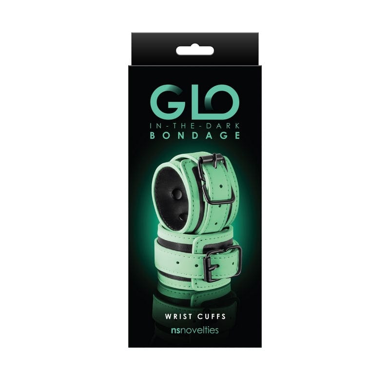NS Novelties GLO Glow-in-the-Dark Green Synthetic Bondage Wrist Cuffs