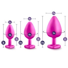 Gorgeous Pink Blush Luxe Anal Plugs Training Kit with White Gem Bling