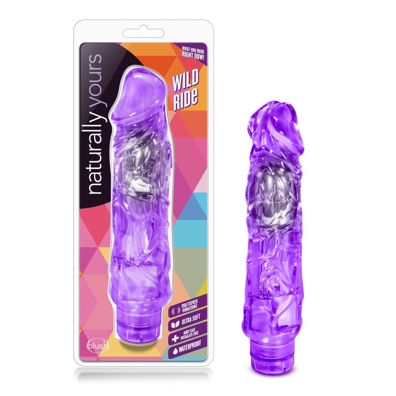 Blush Naturally Yours Purple Premium Realistic Vibrating Dildo for an Intense Ride