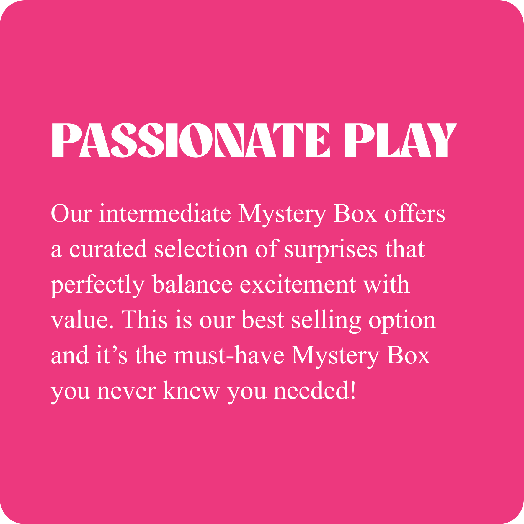Adult Erotic Pleasure Mystery Box from XOXTOYS