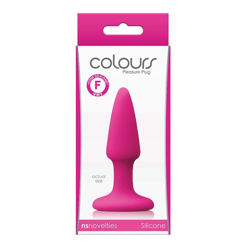 Pink NS Novelties Mini Pleasure Plug in Satin - Smooth Platinum Silicone