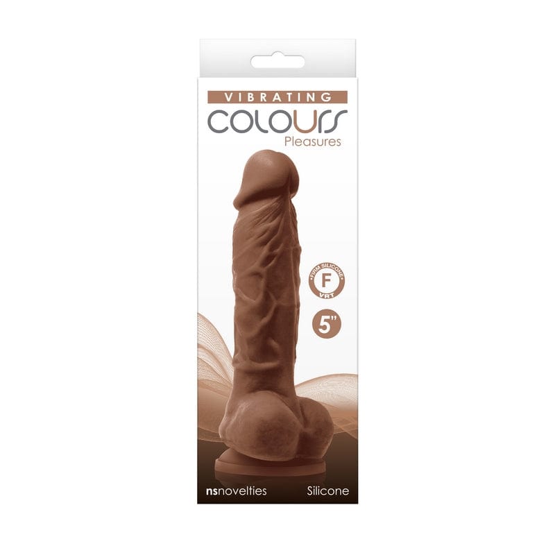 NS Novelties Colours 5-Inch Vibrating Brown Dildo for Adult Sexual Pleasure