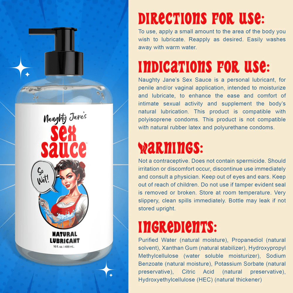 Naughty Jane's Premium Natural Water - Based Sex Lubricant for Intimate Moments