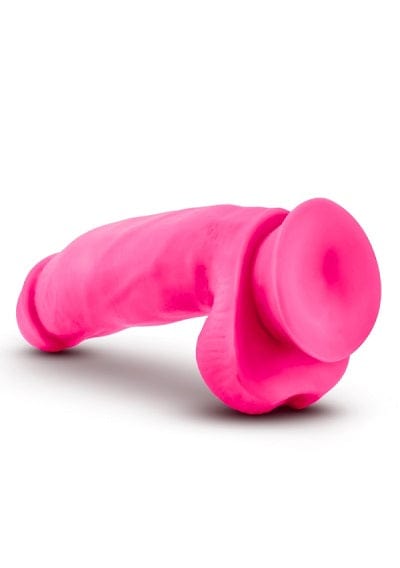 Blush Neo Elite Neon Pink 7 - Inch Silicone Dual - Density Male - Like Dildo with Testicles for Enhanced Pleasure