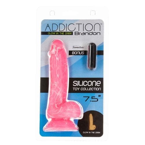 Addiction Brandon 7.5-Inch Glow-in-the-Dark Dildo with Realistic Balls