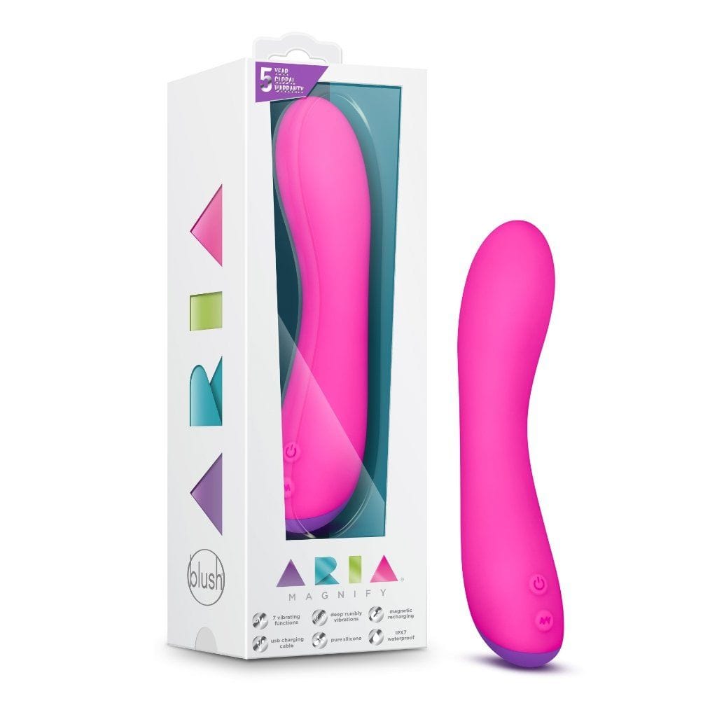 Fuchsia Blush Aria Magnifying Vibrator with 7 Functions