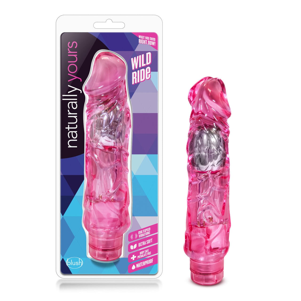 Blush Naturally Yours Premium Pink Phthalate-Free Realistic Vibrator for an Unforgettable Wild Ride
