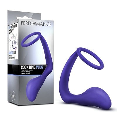 Indigo Blush Performance Adjustable Cock Ring Plug for Enhanced Pleasure