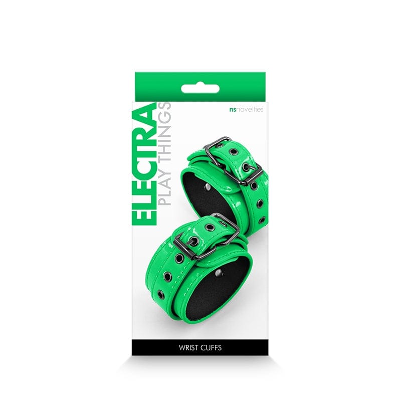 Green NS Novelties Electra Comfortable Synthetic Wrist Cuffs