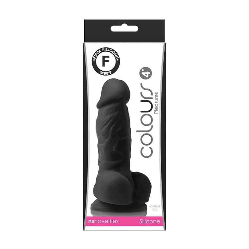 NS Novelties Black 4 - Inch Realistic Satin - Textured Pleasure Dildo