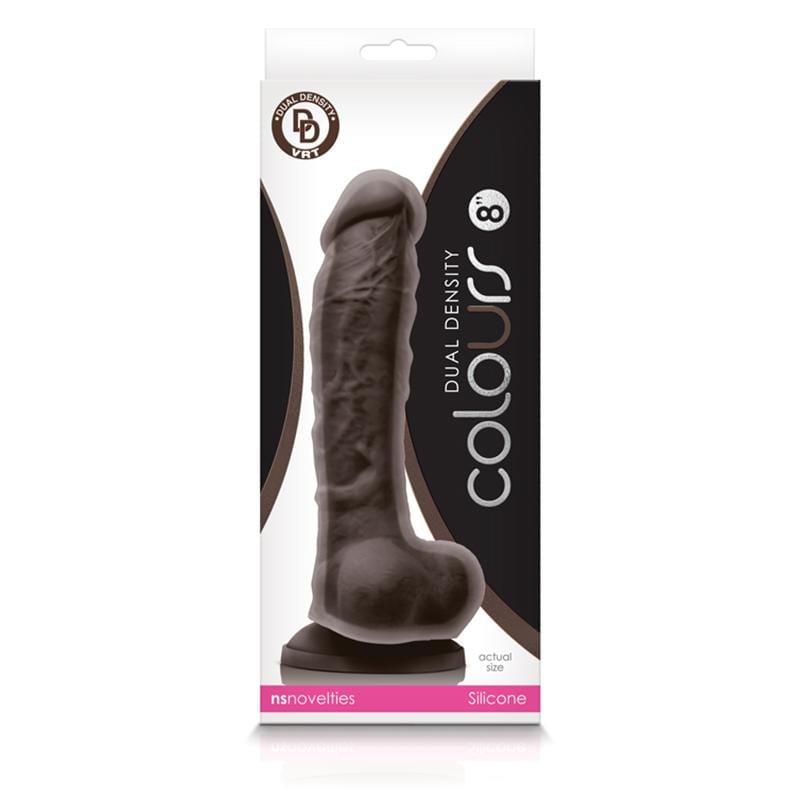 NS Novelties 8-Inch Dual Density Dark Brown Realistic Dildo