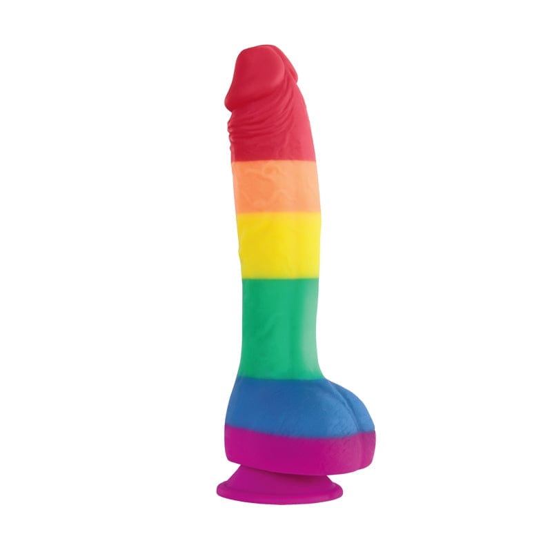 NS Novelties Colorful Pride Edition 8-Inch Rainbow Adult Sex Dildo for Versatile Play