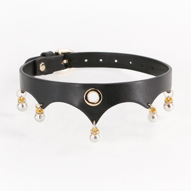 NS Novelties Hustler Taboo Luxury Jezebel Collar with Gold and Pearls