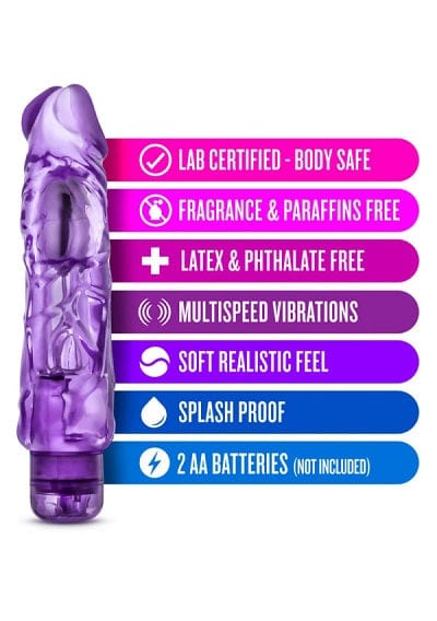 Blush Naturally Yours Purple Premium Realistic Vibrating Dildo for an Intense Ride