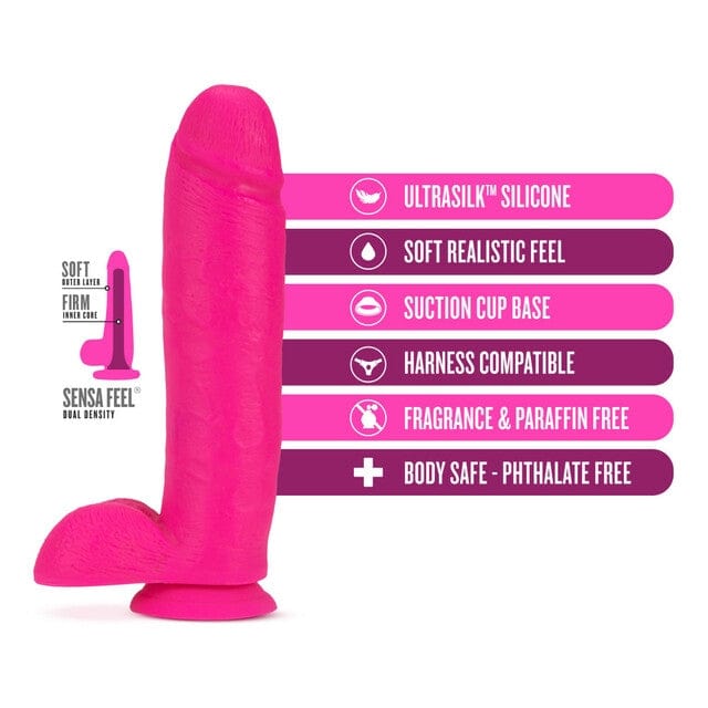 Blush Neo Elite 10-Inch Realistic Dual Density Male Genital Replica Dildo with Testicles