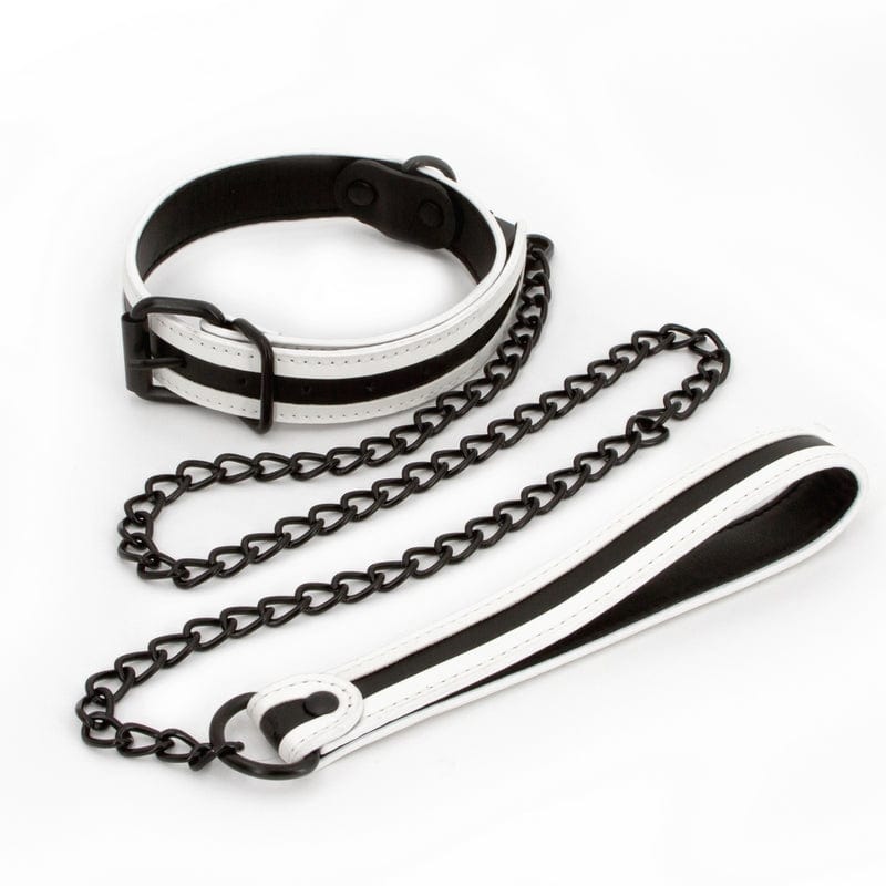 NS Novelties GLO Green Bondage Collar and Leash Set for Fetish Enthusiasts