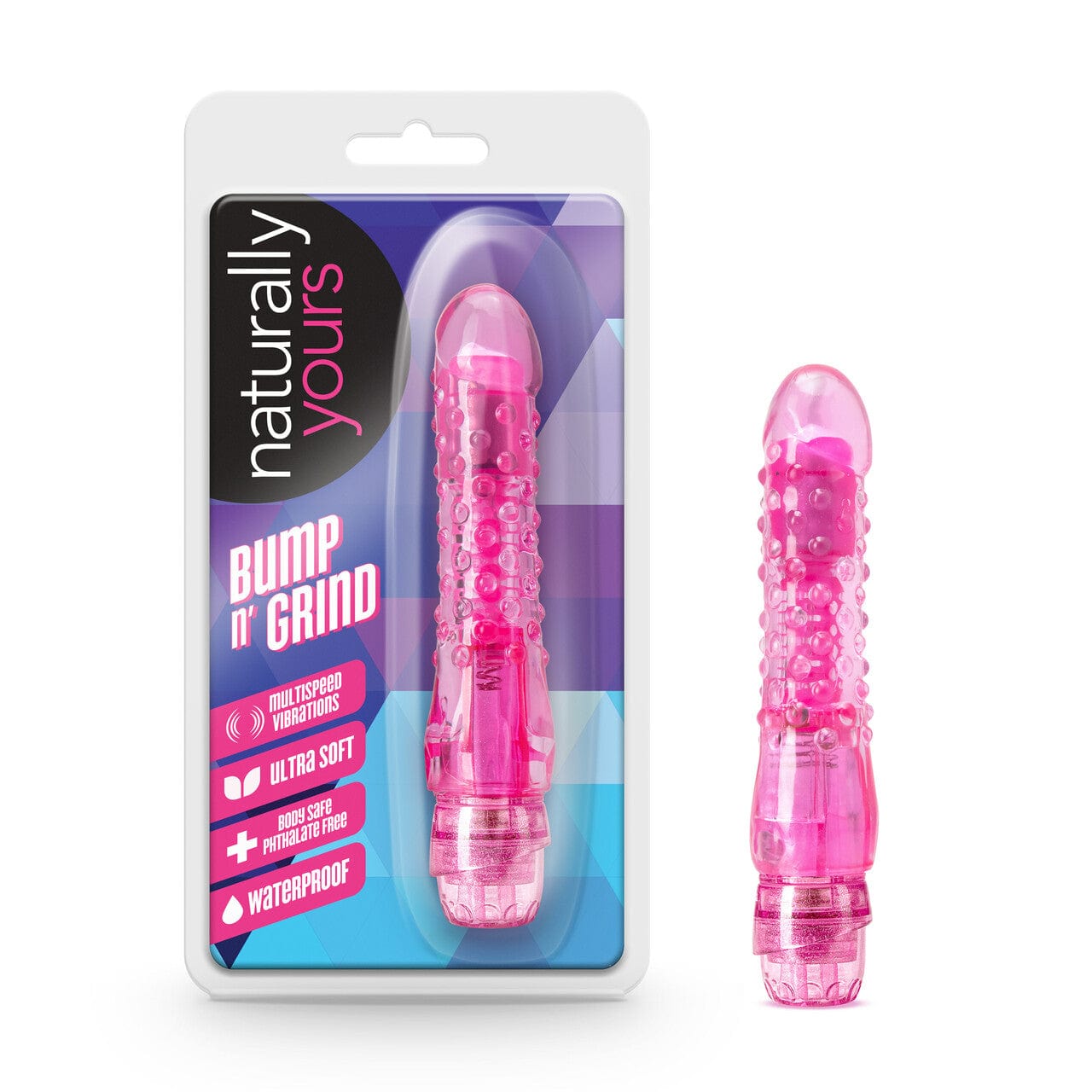 Blush Naturally Yours Pink Realistic Vibration Flexi Shaft Bump n Grind Vibrator