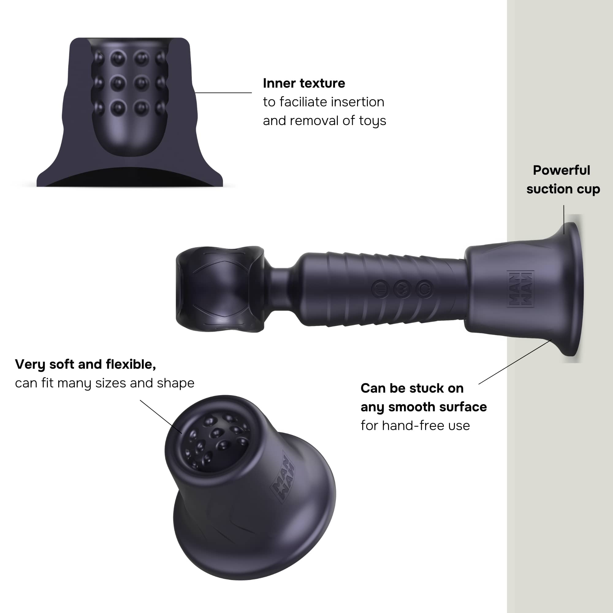 Man Wan Holden's Ultra - Flexible Universal Wand Holder for Effortless Pleasure