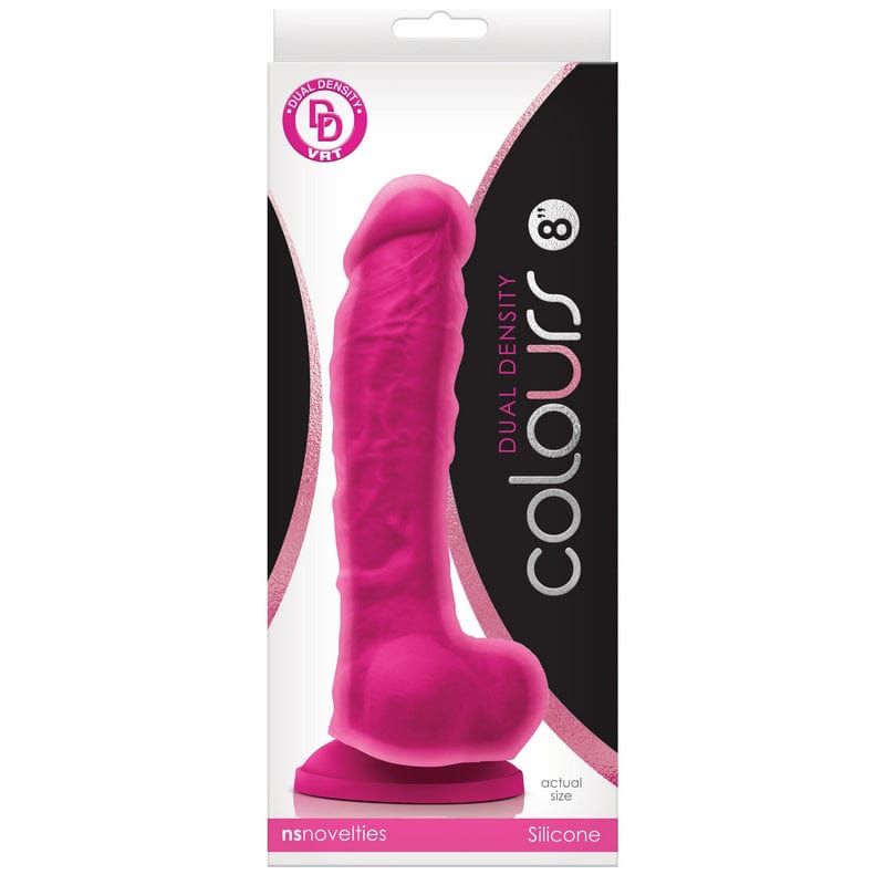 NS Novelties Colorful Dual Density 8-Inch Pink Adult Dildo for Enhanced Pleasure