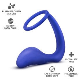 Indigo Blush Performance Adjustable Cock Ring Plug for Enhanced Pleasure