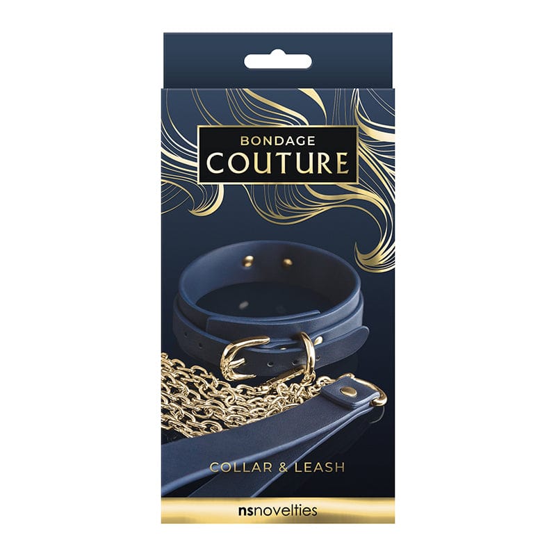 Blue NS Novelties Luxury Bondage Couture Collar and Leash Set