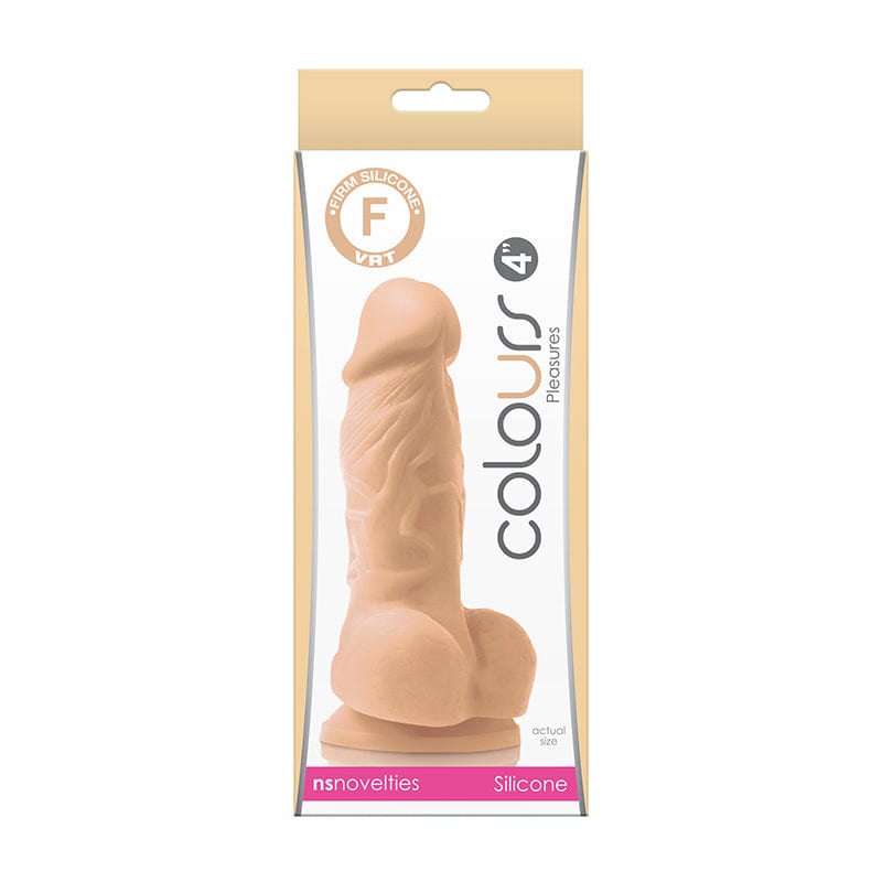 NS Novelties White 4 - Inch Realistic Satin - Textured Dildo
