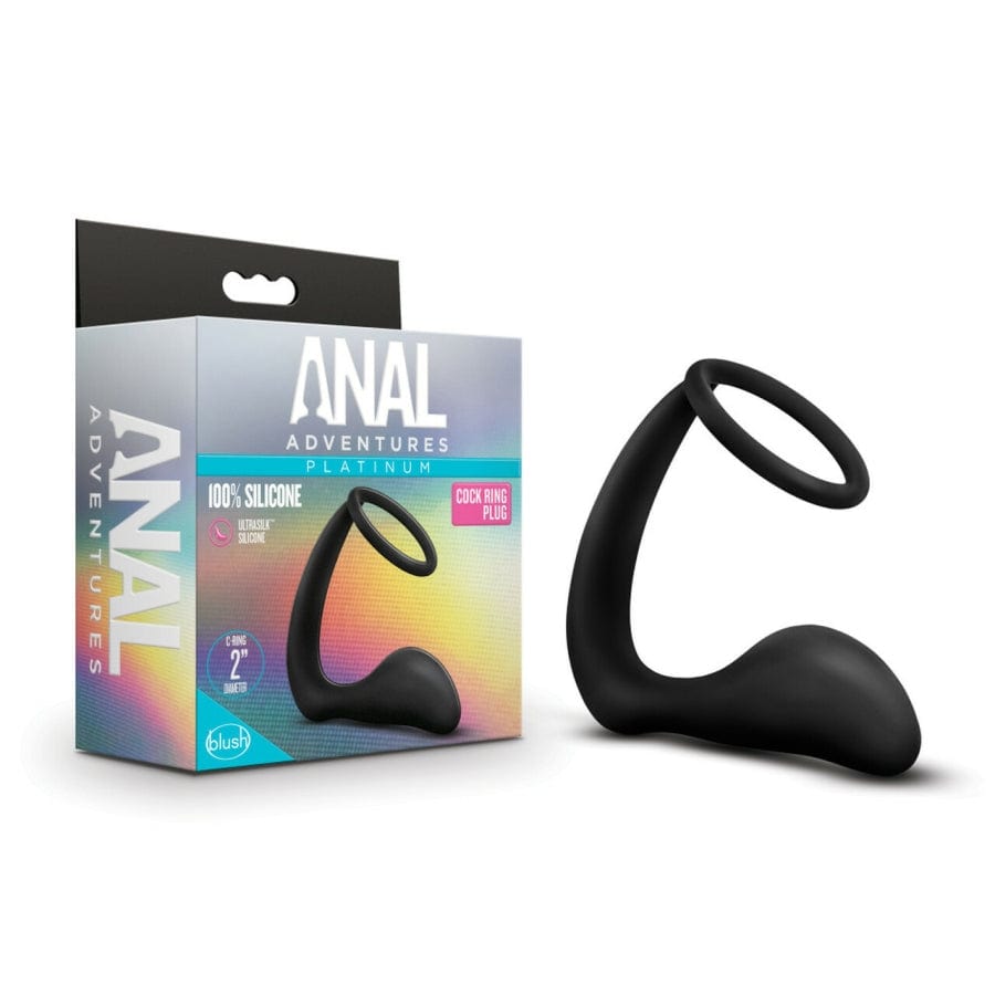 Platinum Silicone Dual - Stimulation Blush Anal Adventures Cock Ring Plug for Enhanced Intimate Pleasure
