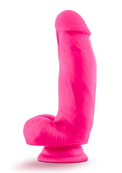 Blush Neo Elite Neon Pink 7 - Inch Silicone Dual - Density Male - Like Dildo with Testicles for Enhanced Pleasure